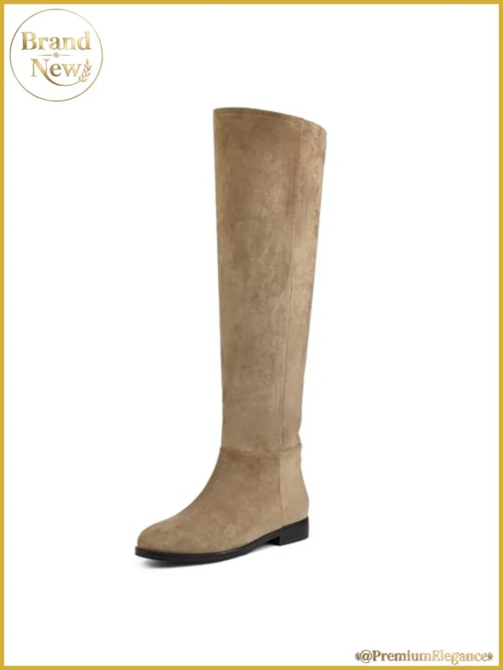 Suede Knee High Boots Convertible Fold Over Slouchy Comfort Flat Round Toe